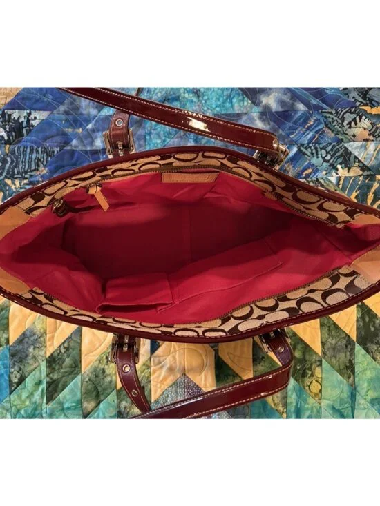 Vtg COACH Purse Legacy Rare Leather Limited Edition Patchwork Suede Tote 1437 - Picture 4 of 16